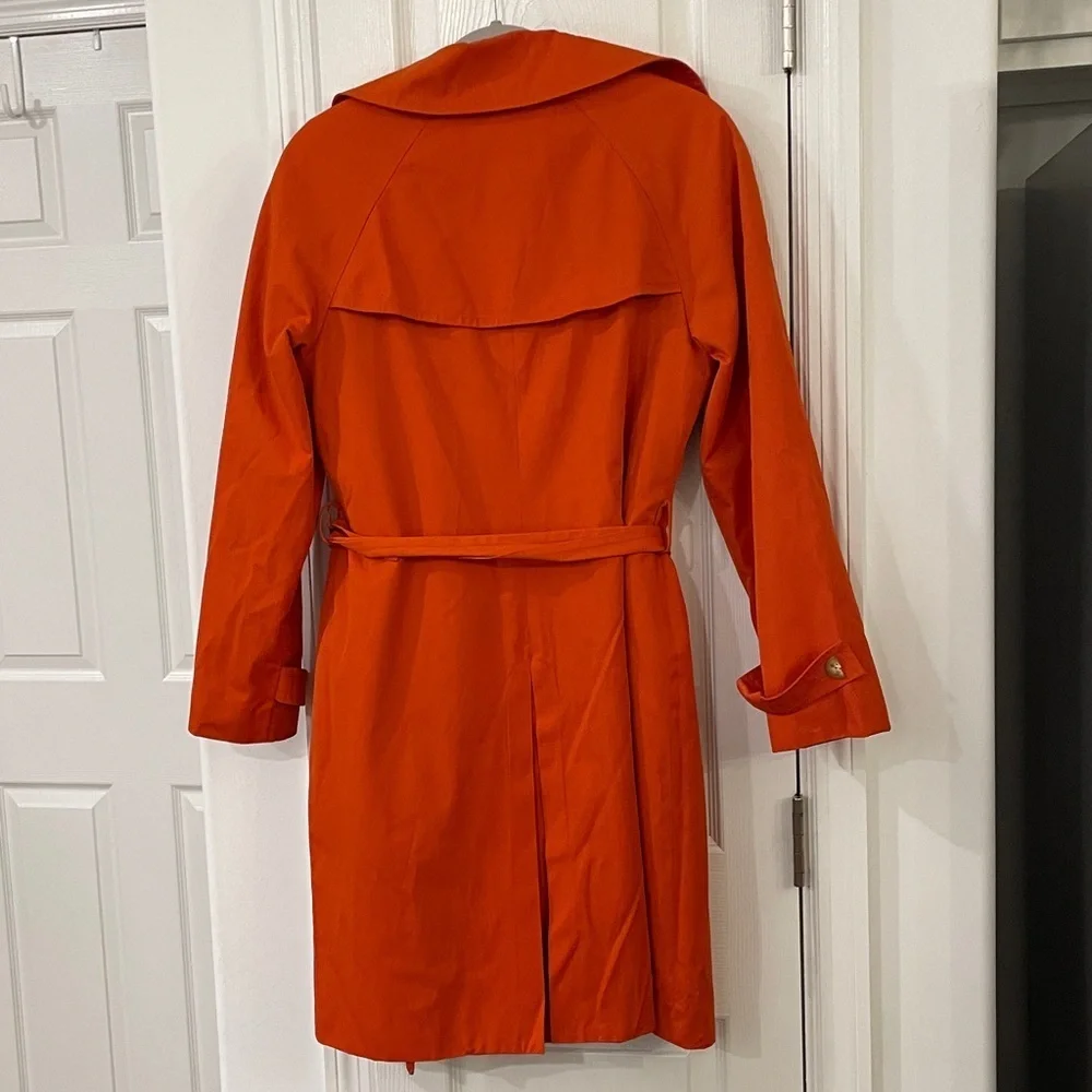 Michael Kors Vibrant Poppy Orange Trench Coat with detachable  wool lining XS